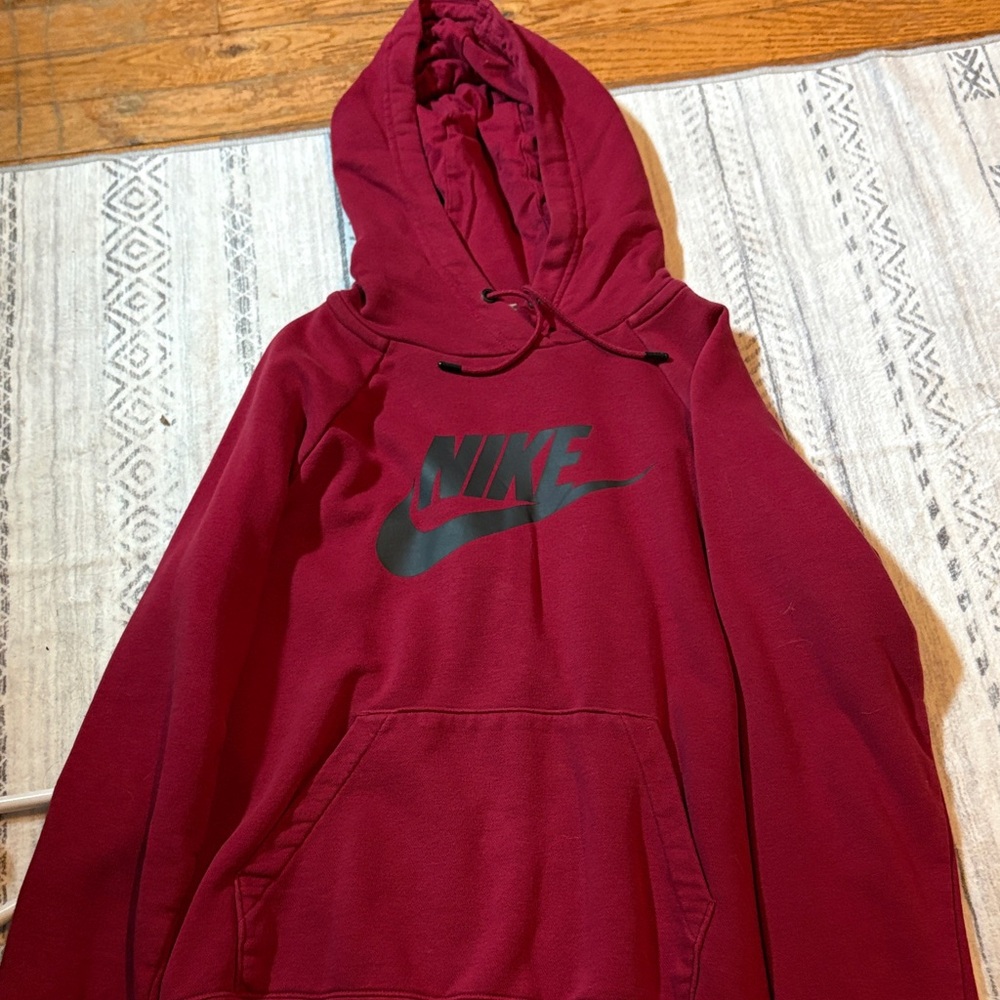Nike Burgundy Hoodie with Black Logo